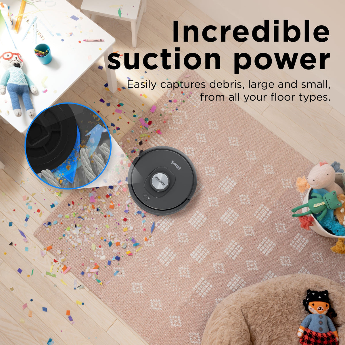 Shark - Matrix Self Empty Robot Vacuum with Bagless, 45-Day Capacity Base, Self-Cleaning Brushroll, Precision Mapping - Black