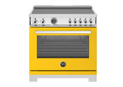 Bertazzoni - 36" Professional Series range - Electric self clean oven - 5 induction zones - Yellow