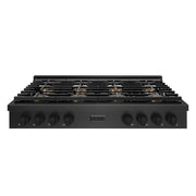 ZLINE - 48 in. Wide 8 Burner Paramount Gas Cooktop with DuoPro in Black Satin Stainless Steel (PSRTBS-48) - Black Satin Stainless Steel