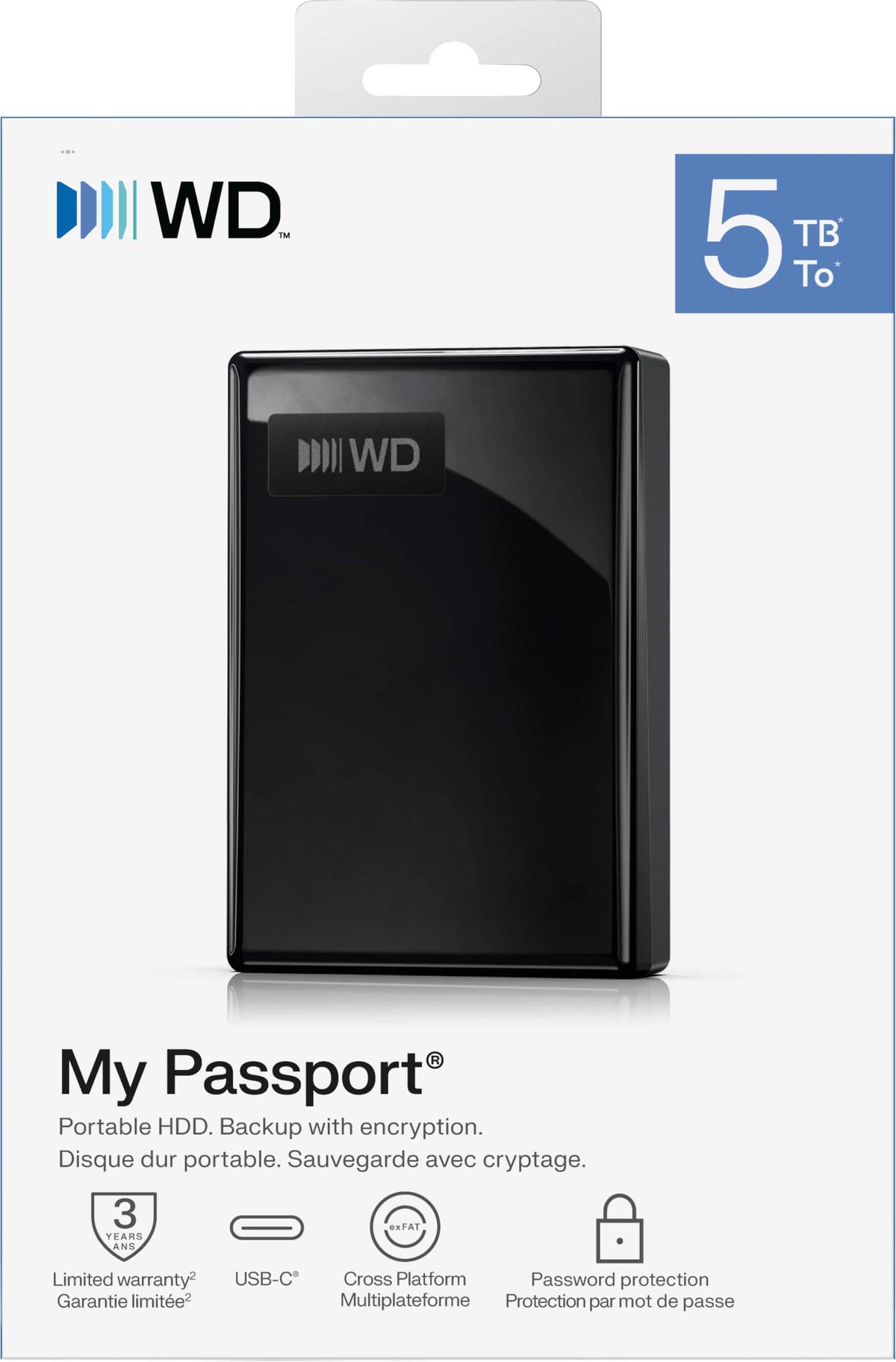 5TB WD My Passport Portable Hard Drive - Black