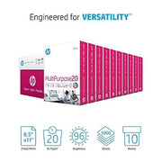 HP - 8.5" x 11" Multipurpose Paper, 20 lbs., 96 Brightness, 500 Sheets/Ream, 10 Reams/Carton - White