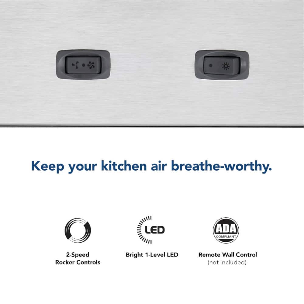 Broan - 21 inches - Externally Vented - Range Hood Insert - Stainless Steel