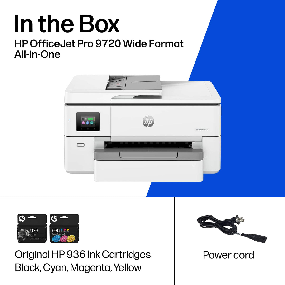 HP - OfficeJet Pro 9720 Wireless AI-Enabled Wide Format All-in-One Inkjet Printer with 3 Months of Instant Ink - White