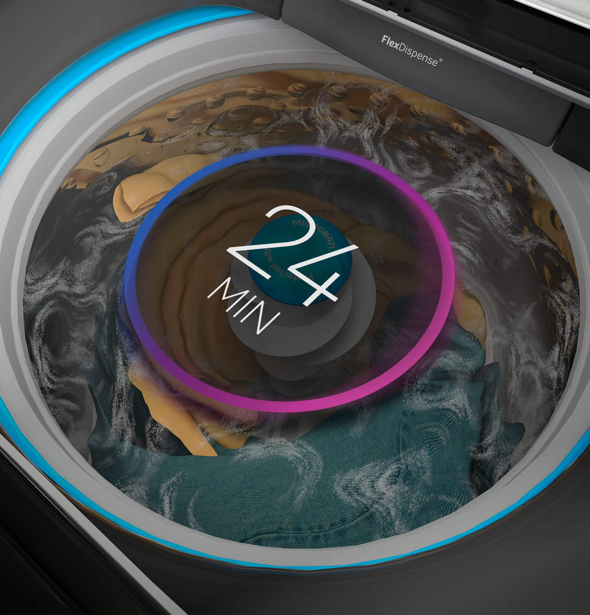GE Profile - 5.0 Cu. Ft. High Efficiency Smart Top Load Washer with Smarter Wash Technology, Easier Reach & Microban Technology - White