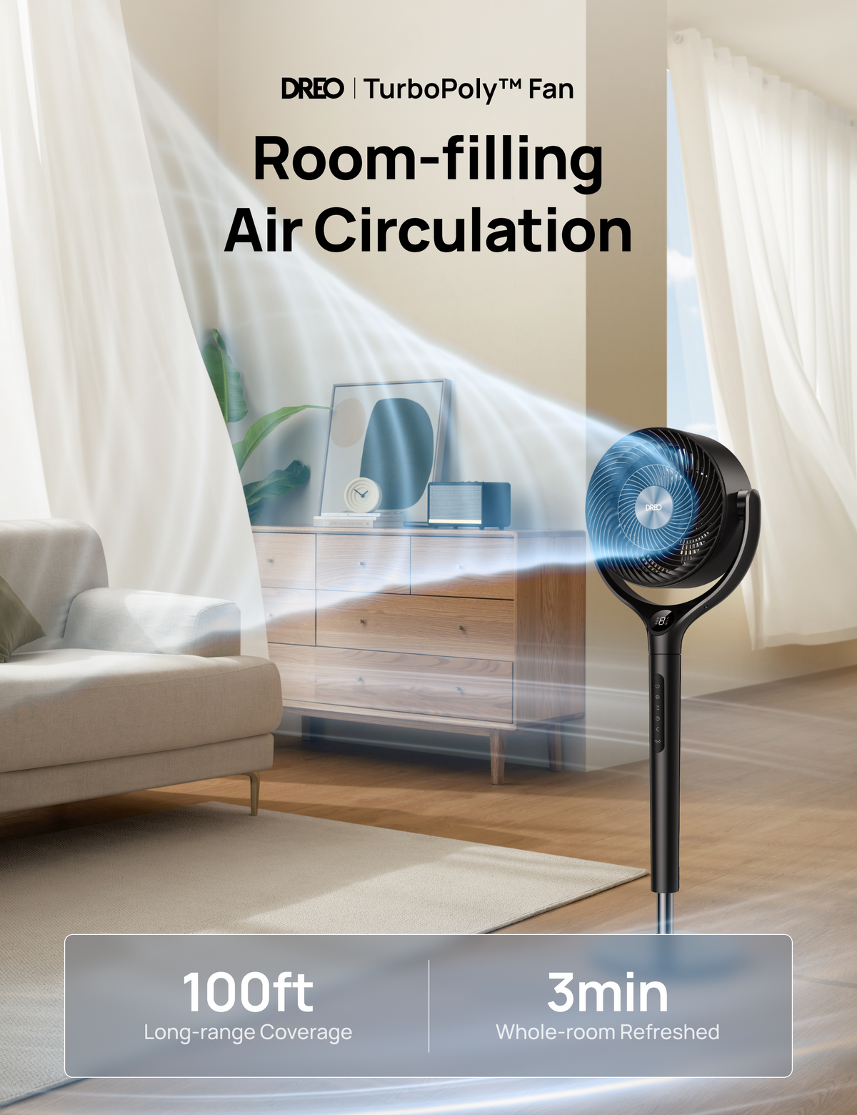 DREO - TurboPoly Fan 362S - Gray