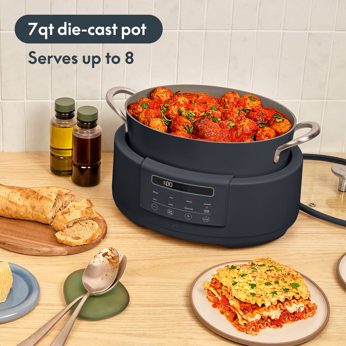 Bella - MULTI 10-in-1 7-qt. Multicooker - Slate