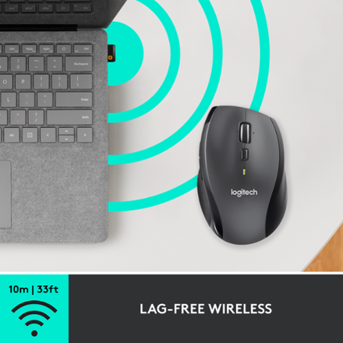 Logitech - M705 Marathon Wireless Optical Mouse with 5 Programmable Buttons - Wireless - Black