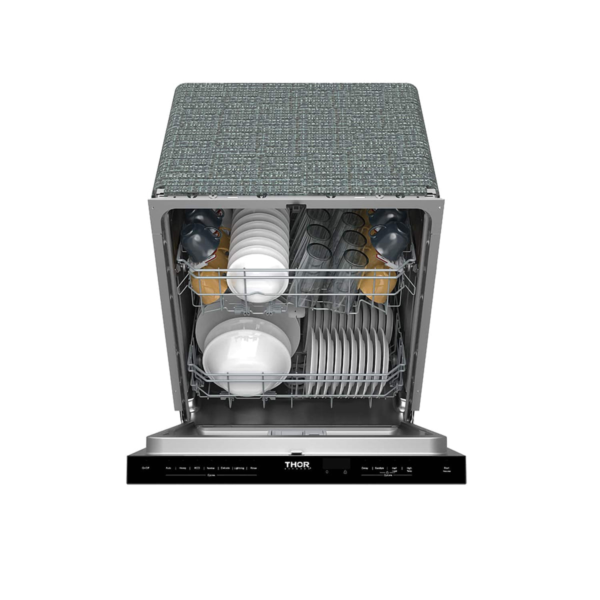 Thor Kitchen - 24" Top Control Built-In Dishwasher Stainless Steel Tub with Pocket Handle, 51 dBA - Stainless Steel