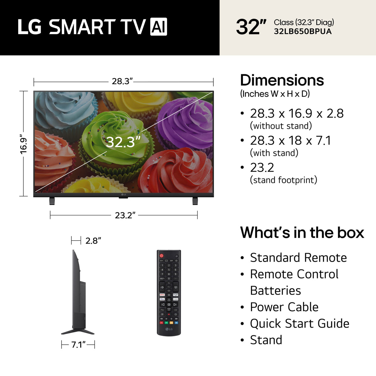 LG - 32" Class LB65 Series LED HD webOS TV (2026)