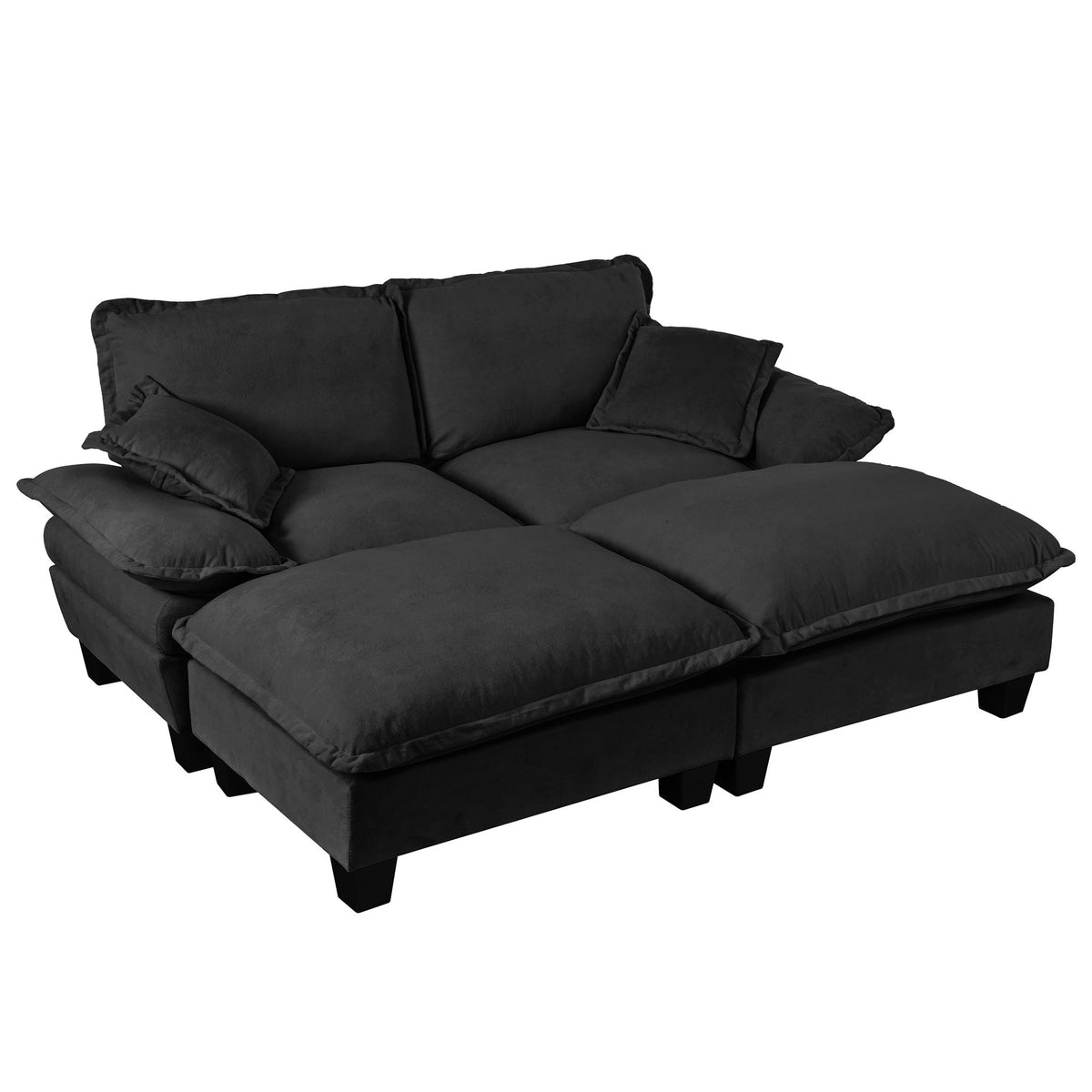 Sofá seccional modular con otomana y cojines móviles