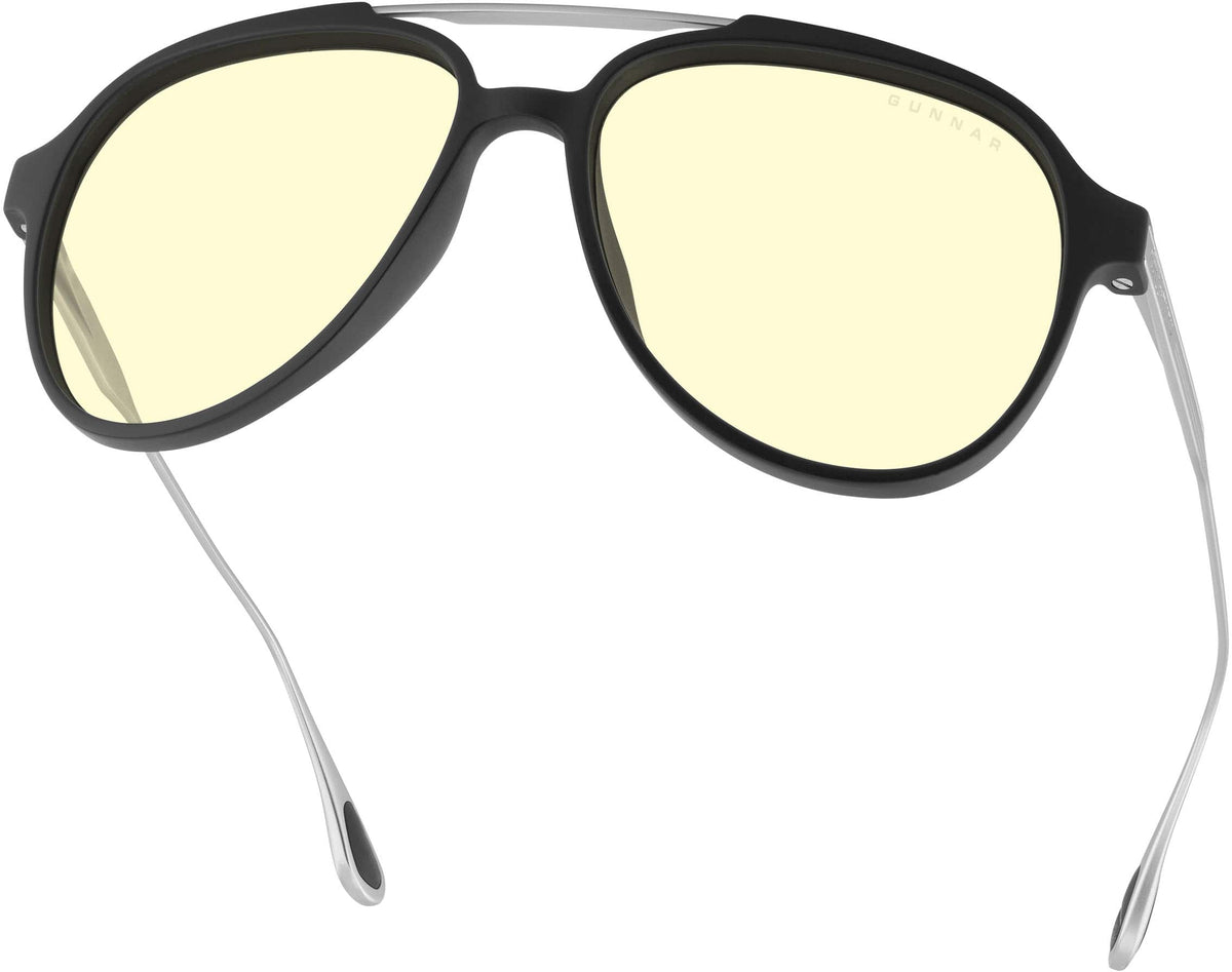 GUNNAR - Ghost Computer Glasses with Blue Light Reduction , Amber Lenses - Onyx/Mercury