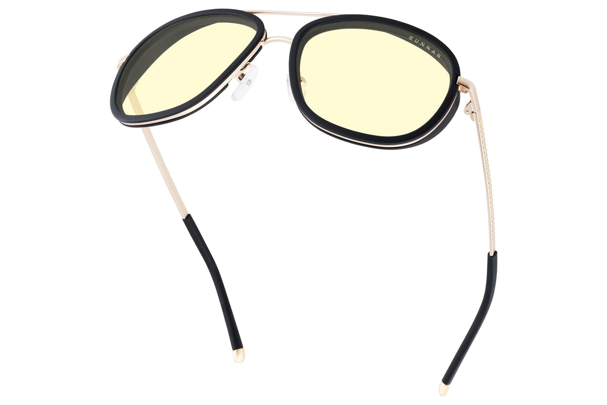 GUNNAR - Dume Computer Glasses with Blue Light Reduction, Amber Lenses - Gold