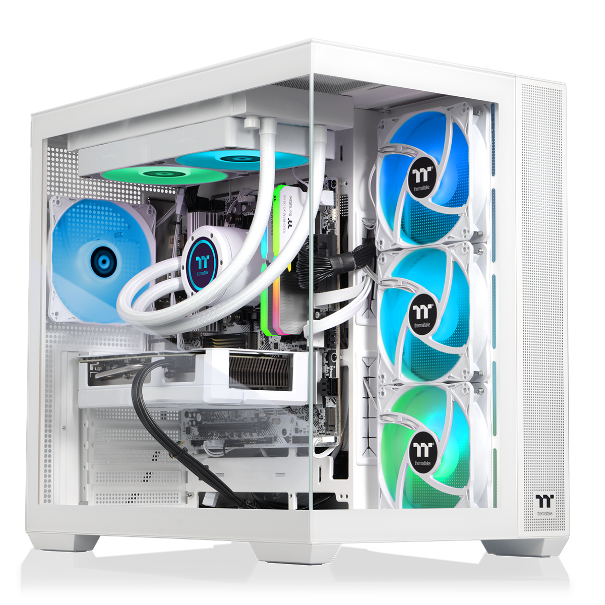 Thermaltake - LCGS View 7897XS-380 Gaming Desktop AMD Ryzen 7 7800X3D 2025, 32GB DDR5 Mem, AMD Radeon RX 9070 XT, 1TB NVMe M.2 - White