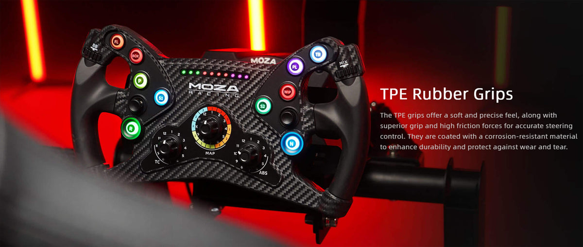 Moza Racing - KS Sim Racing GT Style Steering Wheel for Windows - Black