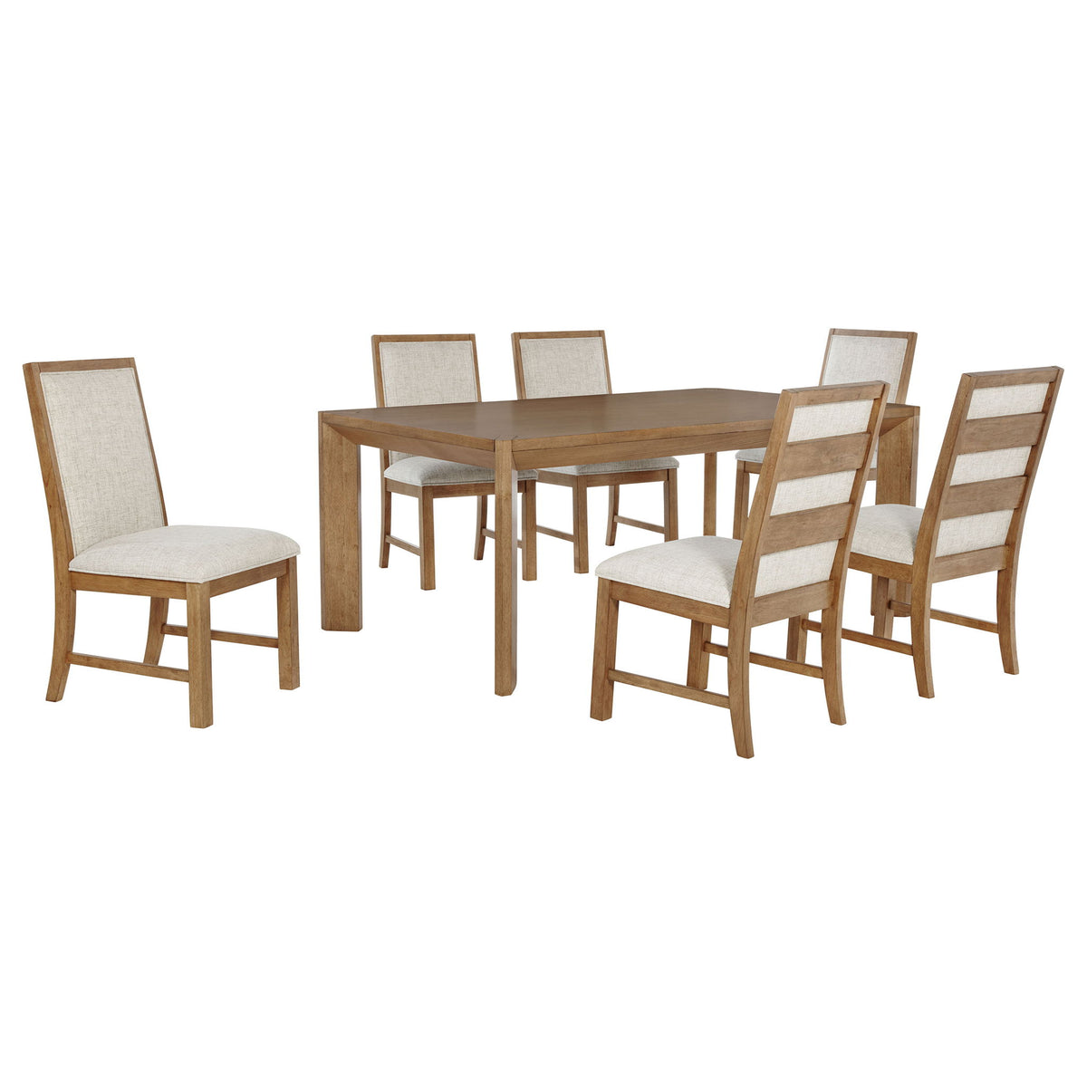 Juego de comedor rectangular con patas angulares