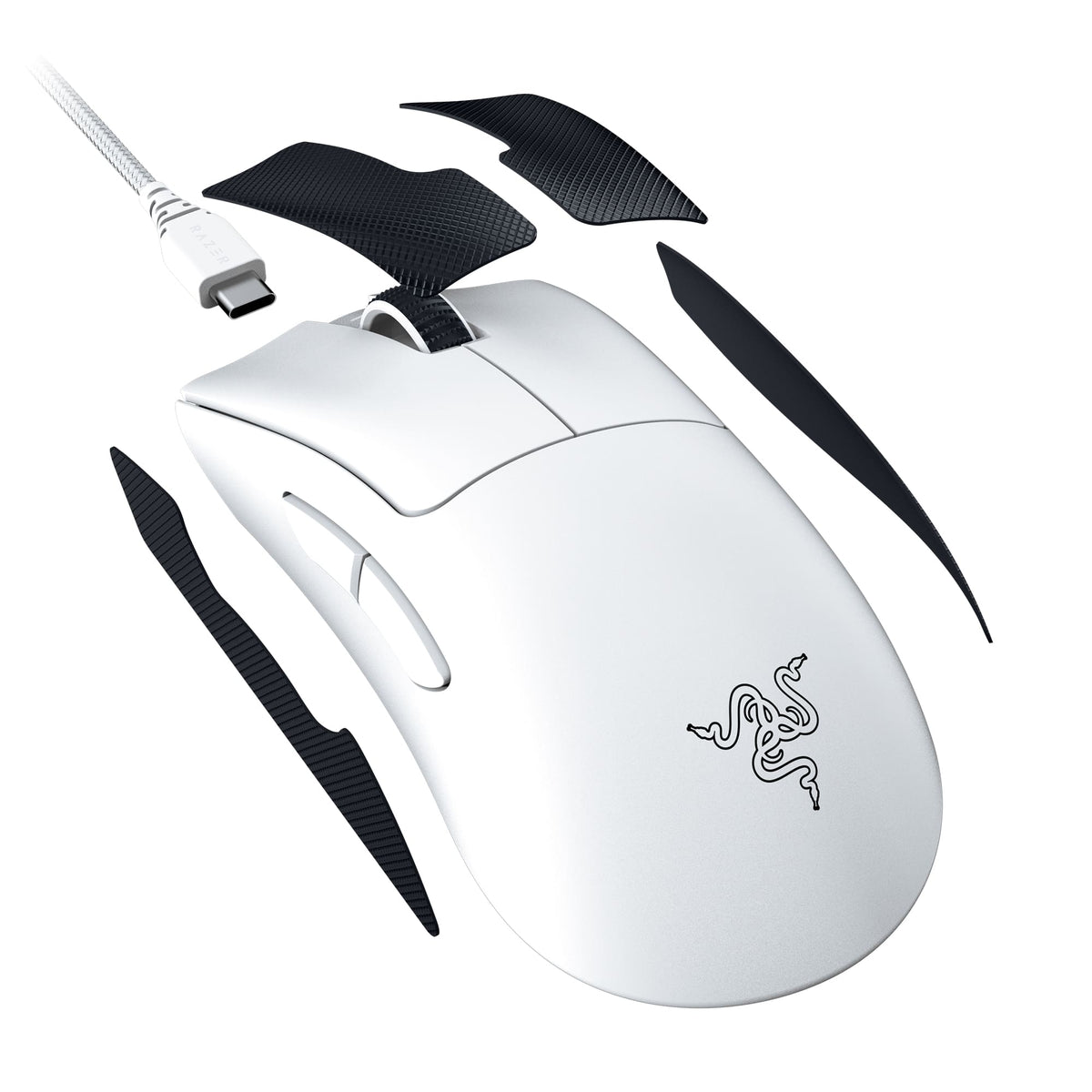 Razer - DeathAdder V3 Pro Lightweight Optical Gaming Mouse with 90 Hour Battery - Wireless - White