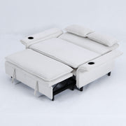 Modern Fabric Multi-Functional Sofa Bed With Adjustable Armrests And Backrests