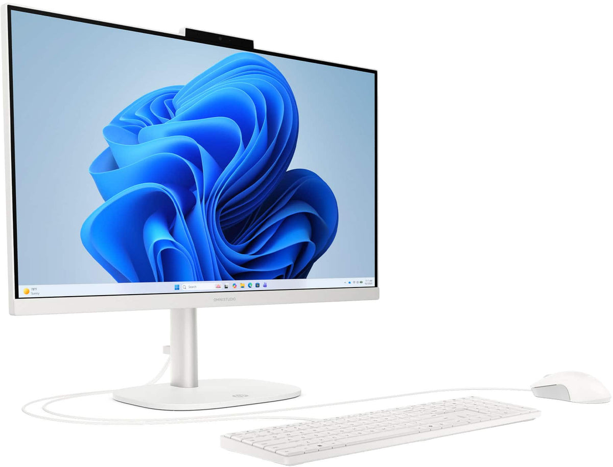 HP - OmniStudio 23.8" Full HD All-in-One - Intel N150 Processor - 8GB Memory - 128GB UFS - Cashmere White