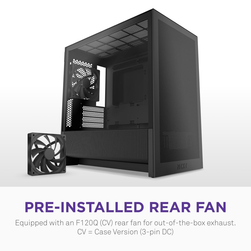 NZXT - H3 Flow Micro-ATX High-Airflow PC Case - Black