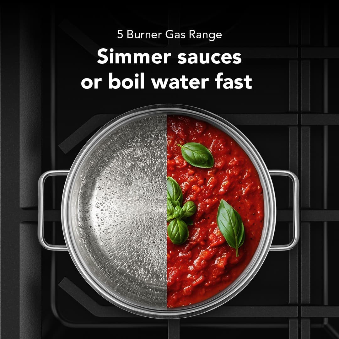 KitchenAid - 30 in. Wide 5 burners 5.0 cu. ft. Slide-in Gas Range with Convection Cooking Modes - Stainless Steel