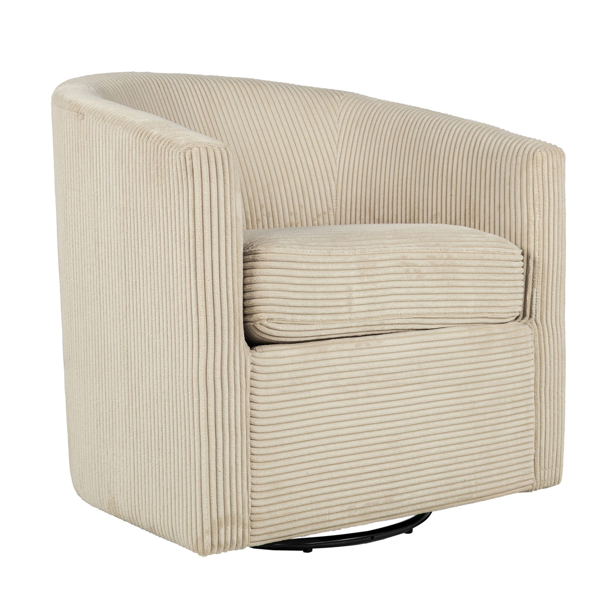 Sillón giratorio con respaldo en U, mueble de sala con cojín mullido