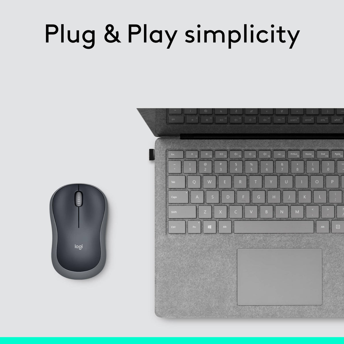Logitech - M185 Wireless Optical Ambidextrous Mouse - Wireless - Swift Gray