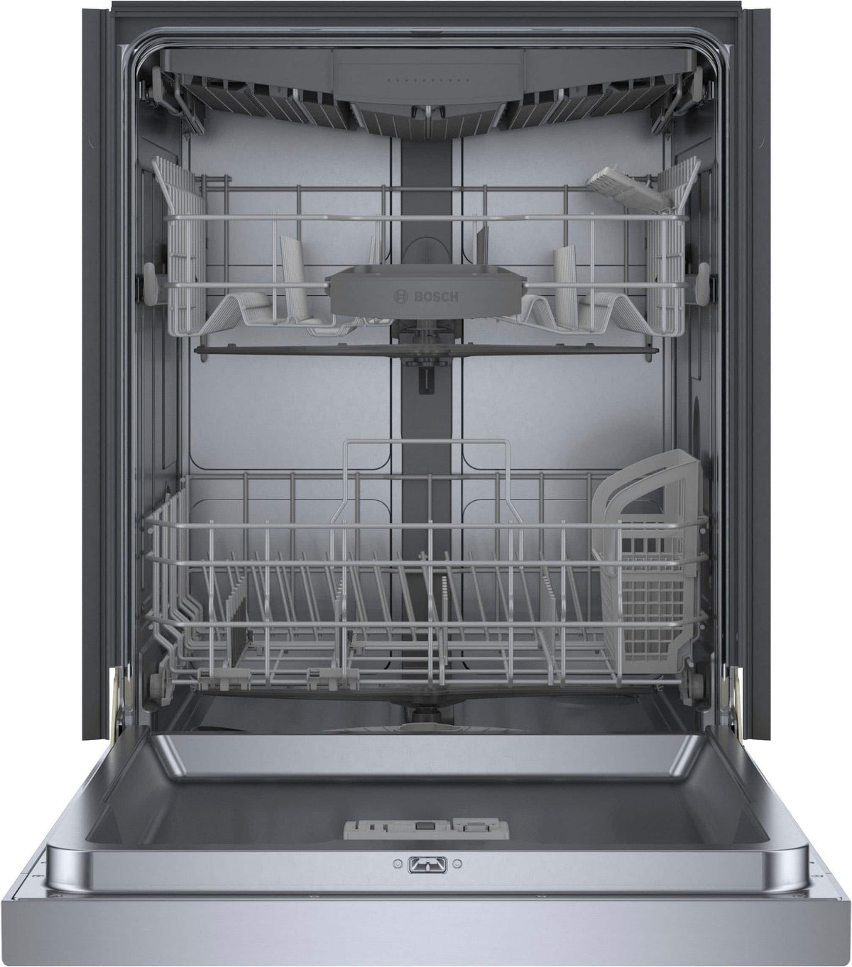Bosch - 300 Series 24" Front Control Smart Built-In Stainless Steel Tub Dishwasher with 3rd Rack and AquaStop Plus, 46 dBA - Stainless Steel
