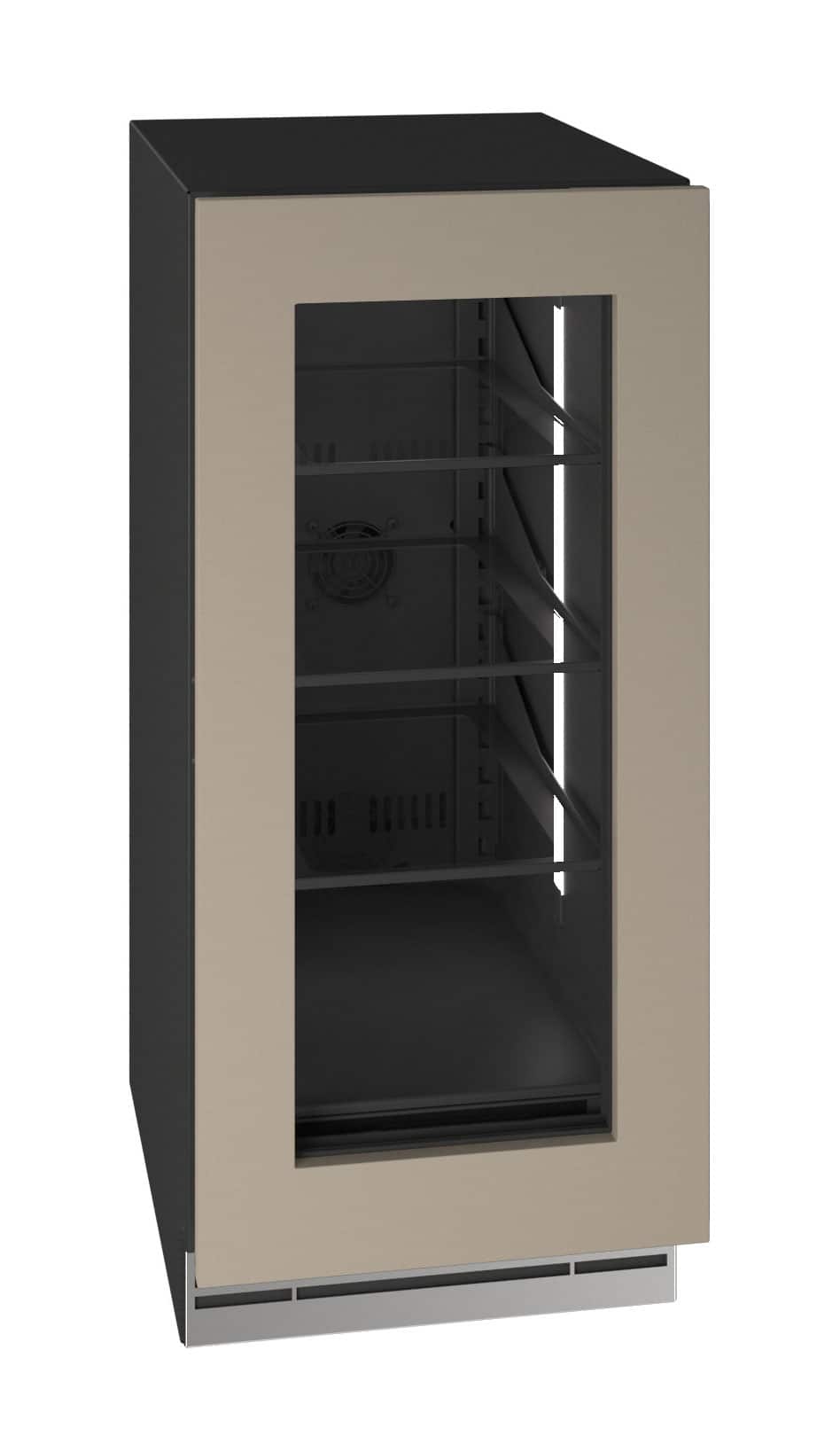 U-Line - 15"W. 2.8 Cu.Ft. Built-In Panel Ready w. Glass Compact Refrigerator - Custom Panel Ready