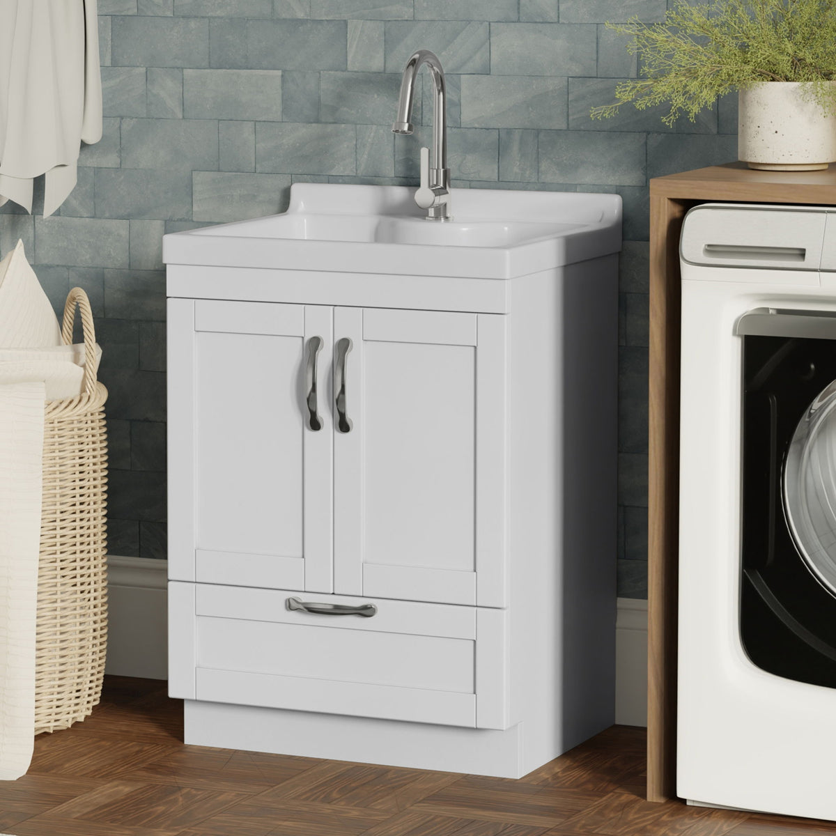 Maile - Fregadero para lavadero todo en uno con mueble