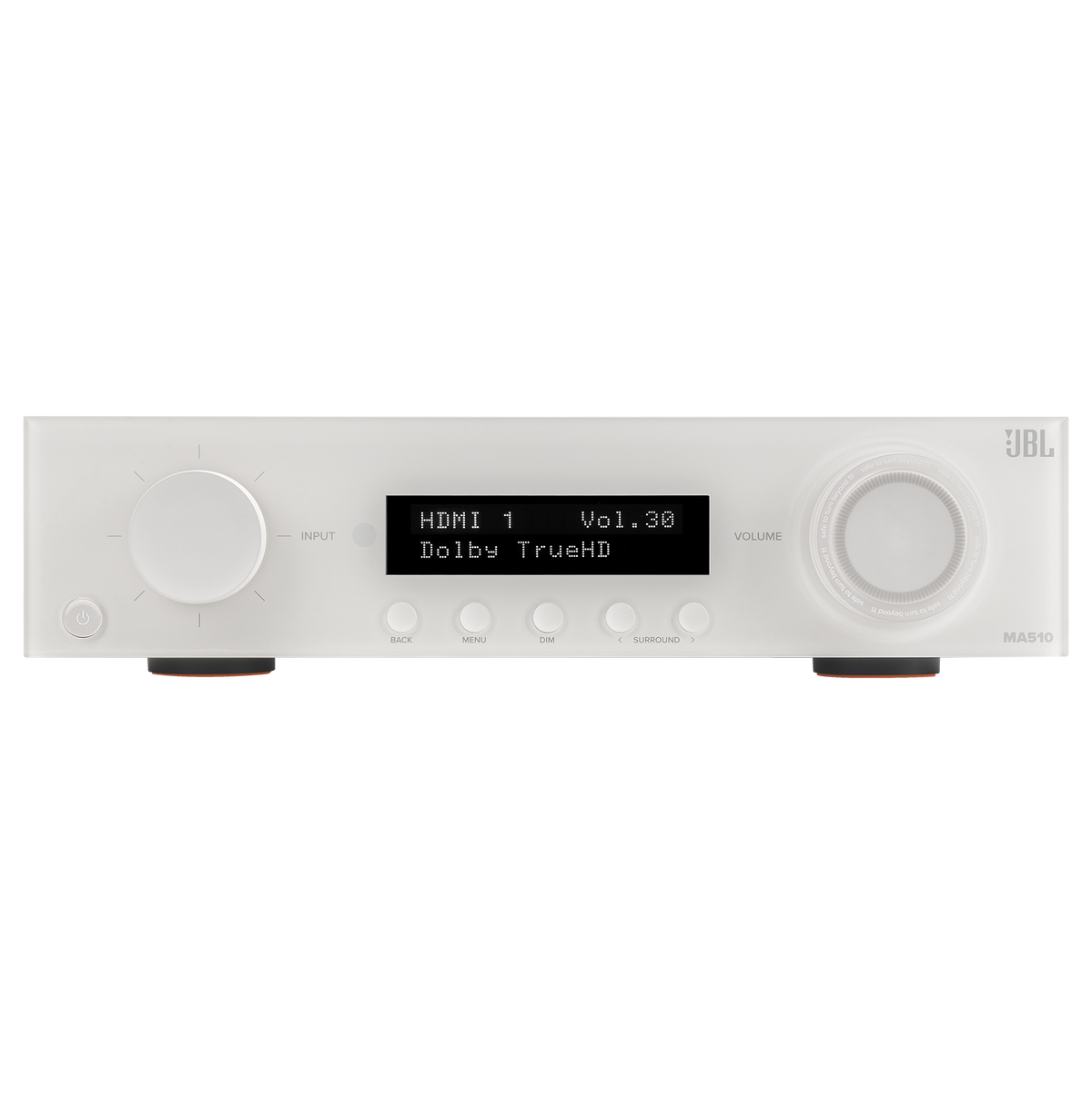 JBL - MA510 75W 5.2ch Bluetooth and WiFi Capable HDR 8K Ultra HD Compatible AV Home Theater Receiver - White