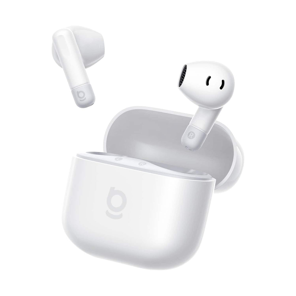 Baseus - Bass BS2 Lite True Wireless Earbuds - Bluetooth 6.0,4-Mic AI ENC,40-Hour Battery,Comfortable Fit - White
