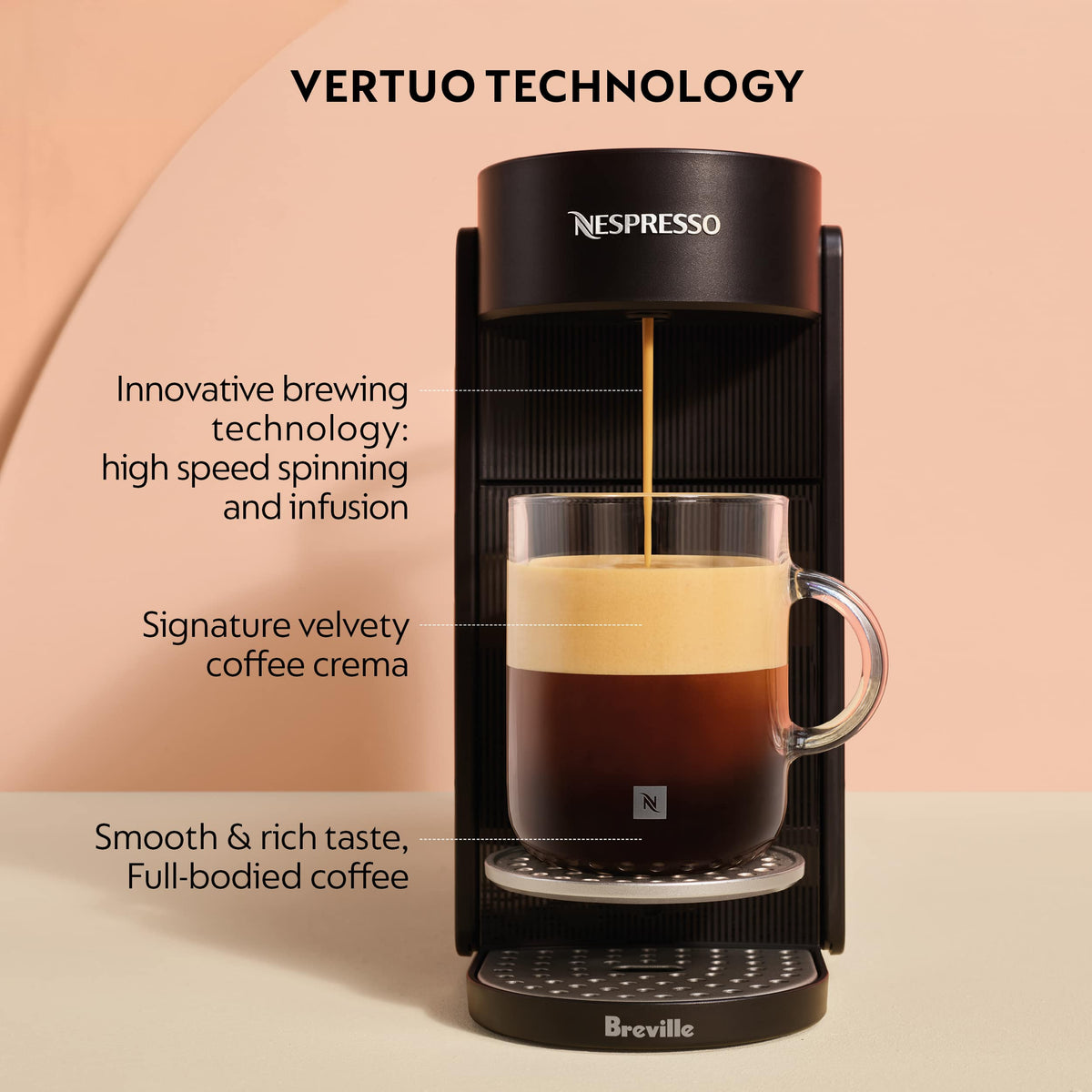 Nespresso - Vertuo UP Espreso Machine by Breville - Black