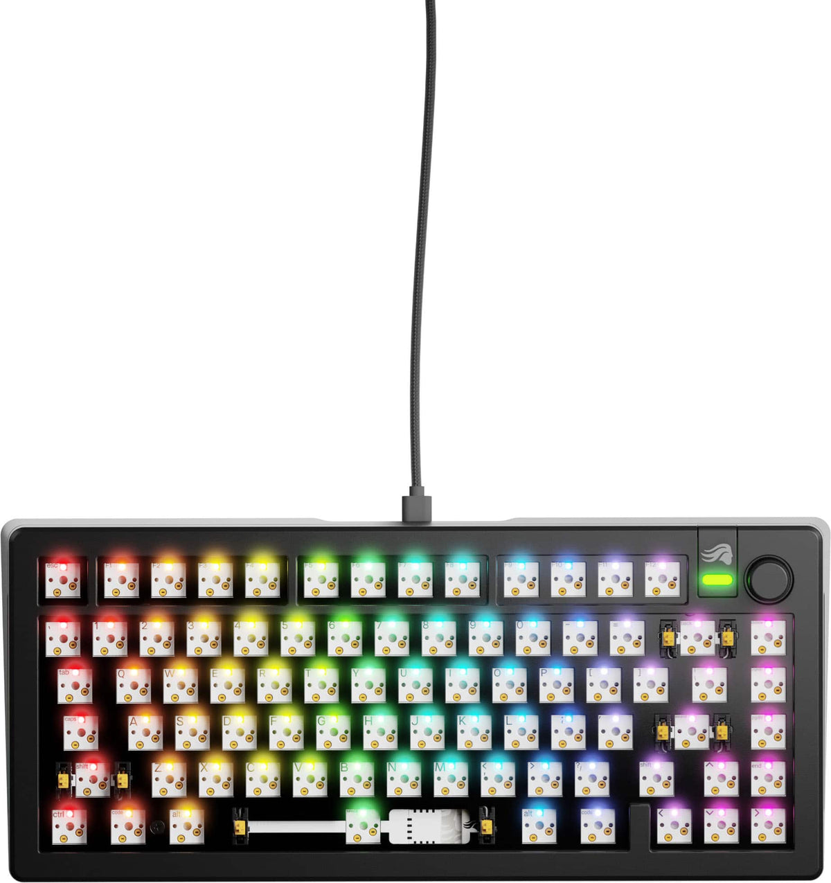 Glorious - GMMK 3 75% Barebones Wired Mechanical Gaming Keyboard with Modular Gasket System - Black