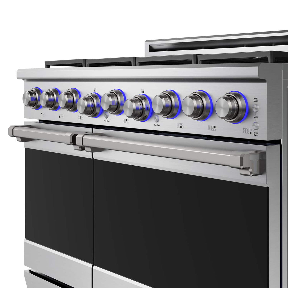 Thor Kitchen - 48 in. Wide 7 Burner 7.6 Cu Ft. Freestanding Double Oven Gas Range with Infrared Broiler - Stainless Steel