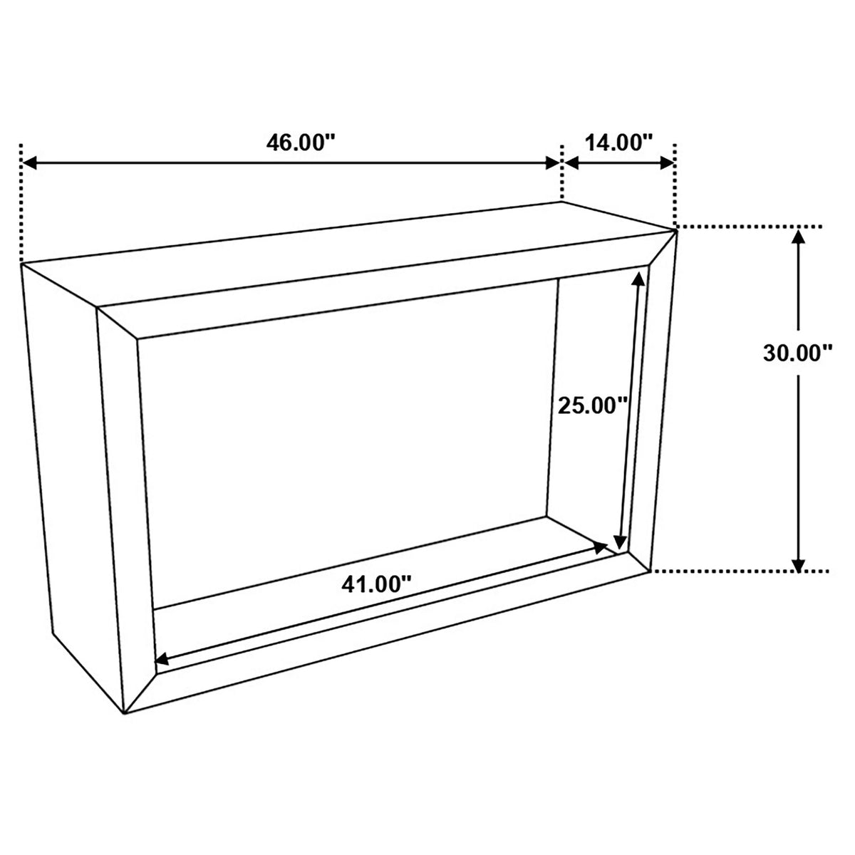 Mesa - Consola rectangular con diseño de estructura abierta y líneas limpias - Natural