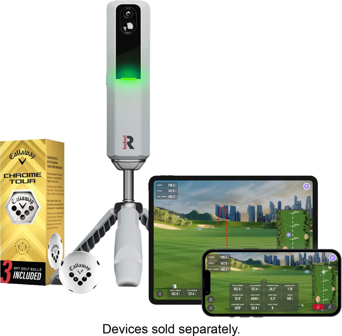 Rapsodo - MLM2PRO Golf Launch Monitor w/ Callaway Chrome Tour Golf Balls - Silver