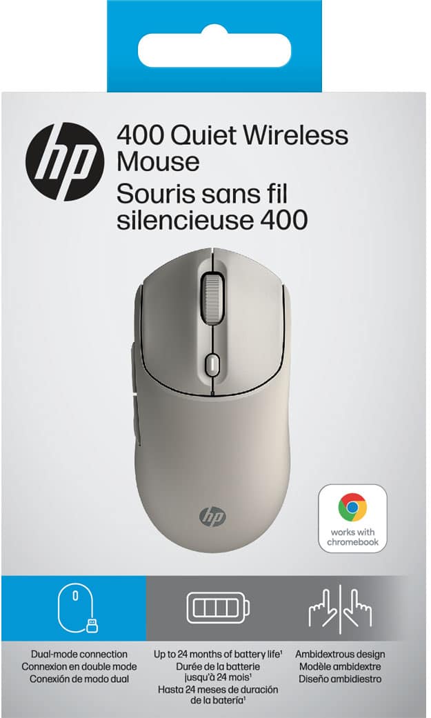 HP - 400 Quiet Wireless Bluetooth Ambidextrous Mouse - Wireless - Maple