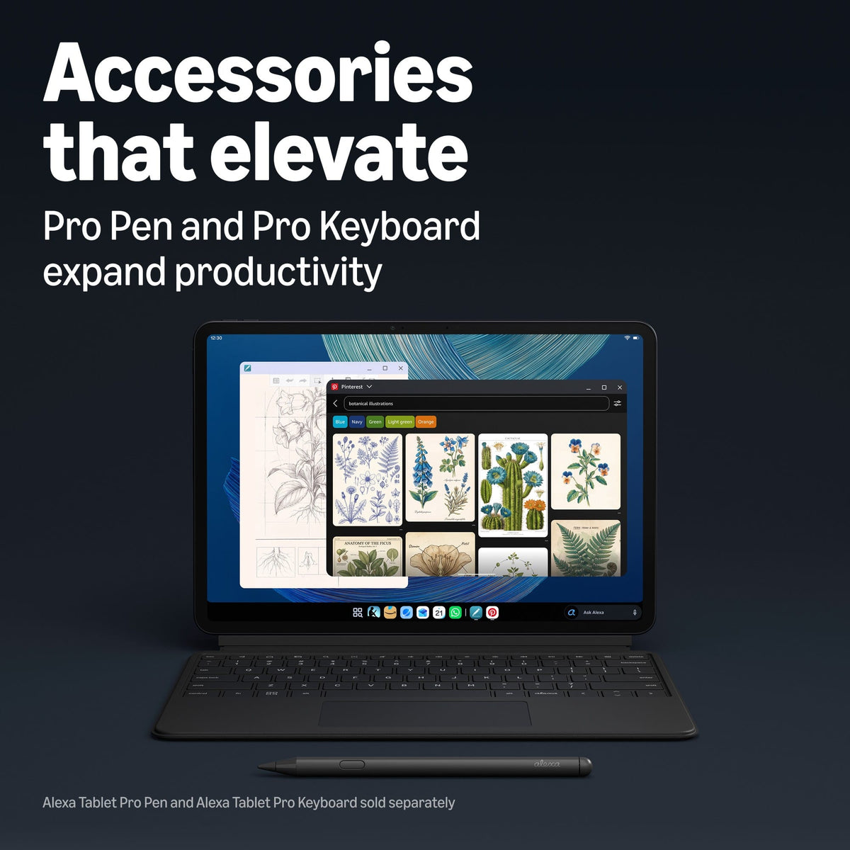 Amazon - Alexa Tablet 12 Pro (All-new), 8GB RAM, 128GB, 12″ 2.8K Nanomatte display, All-day battery, Designed for Alexa+ - Graphite