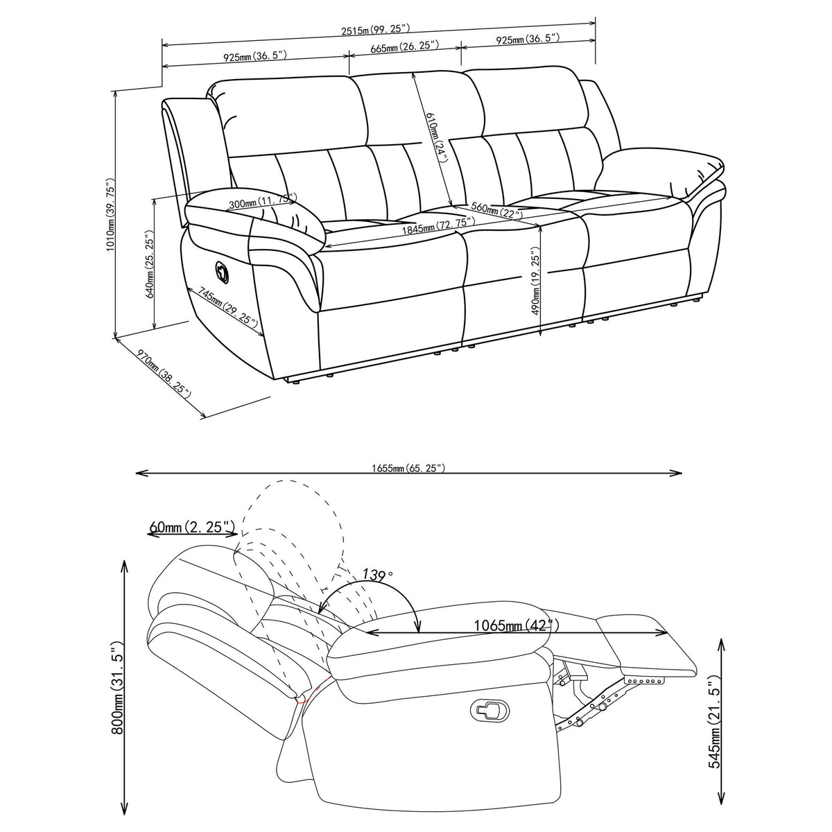 Divine - Sofa With Reclining