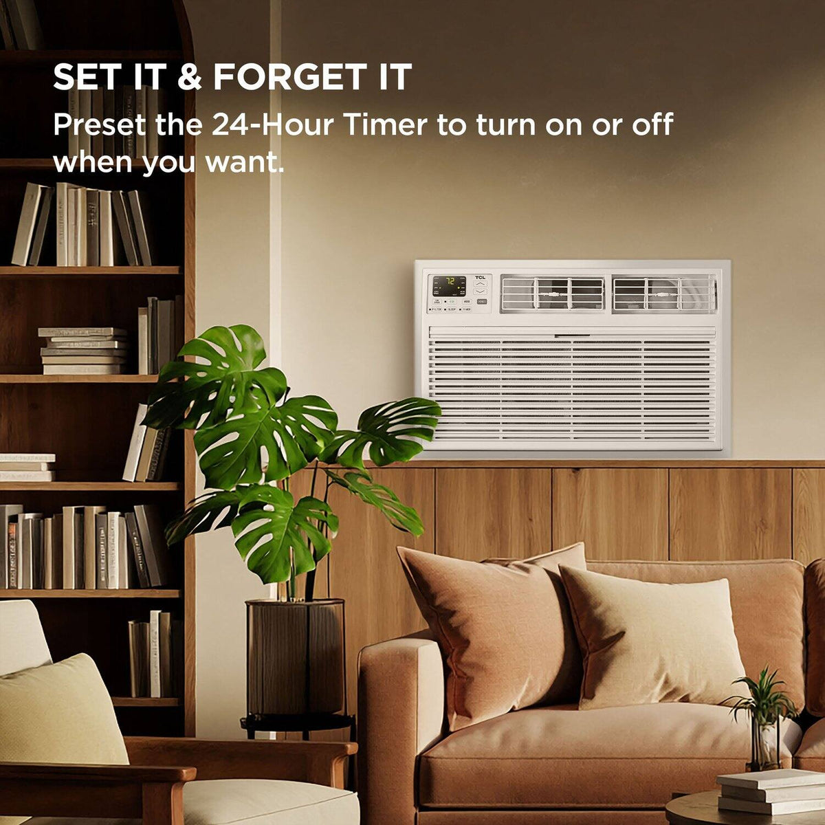 TCL - 450 Sq. Ft. 10,000 BTU Smart Through-the-Wall Air Conditioner with Wi-Fi and Remote - White
