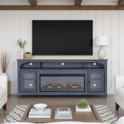 Fireplace TV Stand For TVs Up To 95" - Blue