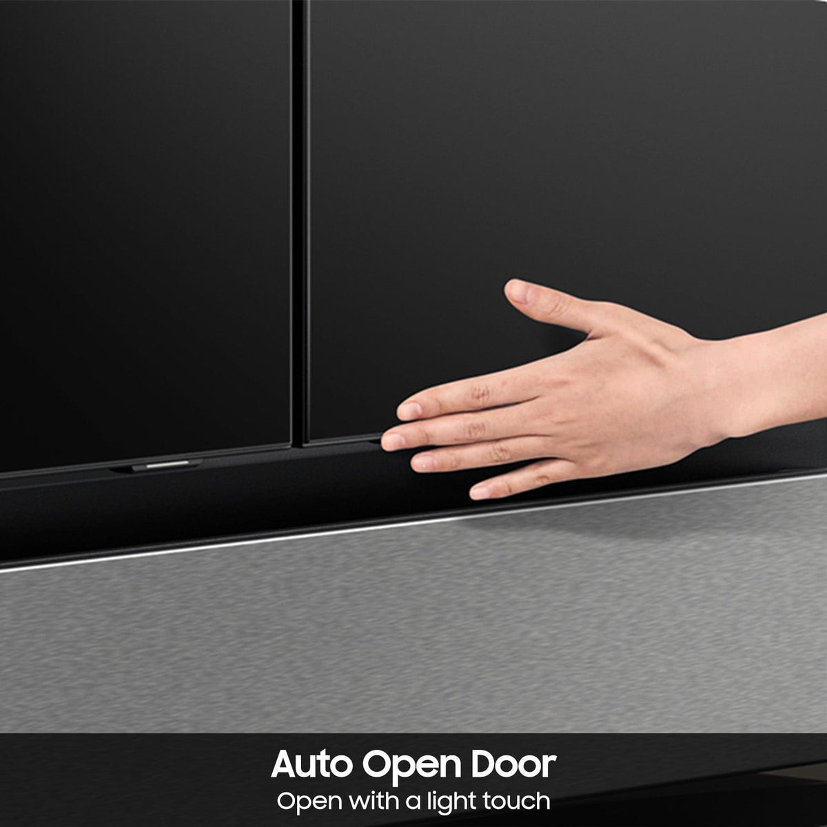 Samsung - 36 in. Wide Bespoke 23 cu. ft. Counter Depth 4-Door French Door Refrigerator with AI Home - Charcoal Glass / Stainless Steel
