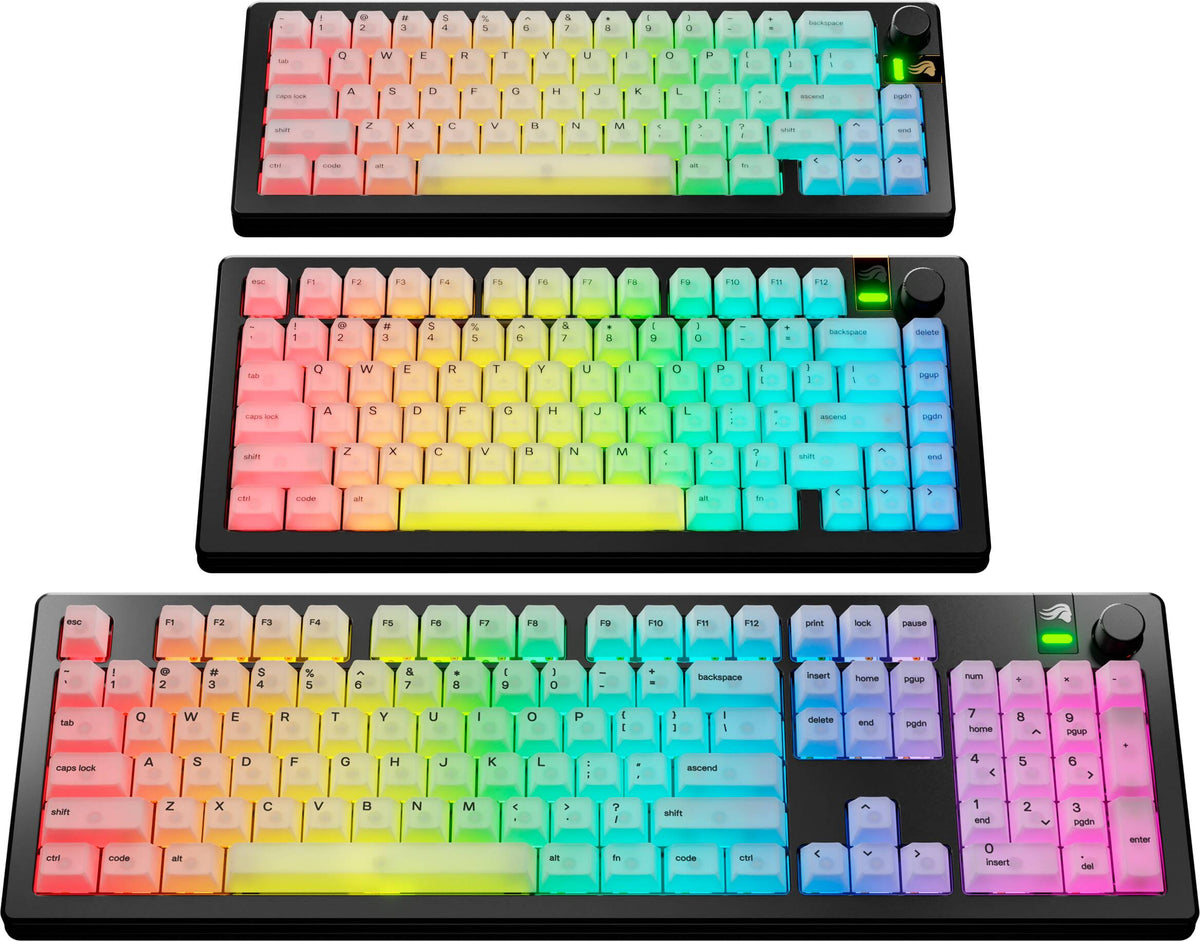 Glorious - Polychroma Translucent Universal RGB Keycaps for 100% 85% 80% TKL 60% Compact 75% Mechanical Keyboards - Translucent V2