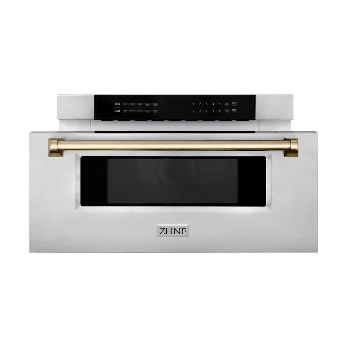 ZLINE - Autograph Edition 30 in. 1.2 cu. ft. Built-In Microwave Drawer in Stainless Steel with Champagne Bronze Accents - Stainless Steel and Champagne Bronze Accents