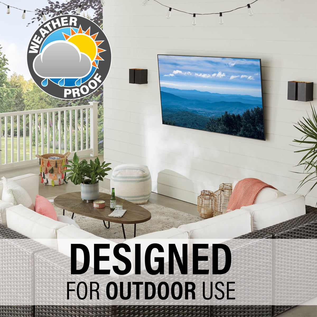 Sanus - Premium Outdoor Tilt Mount for TVs 37"-95" - Black