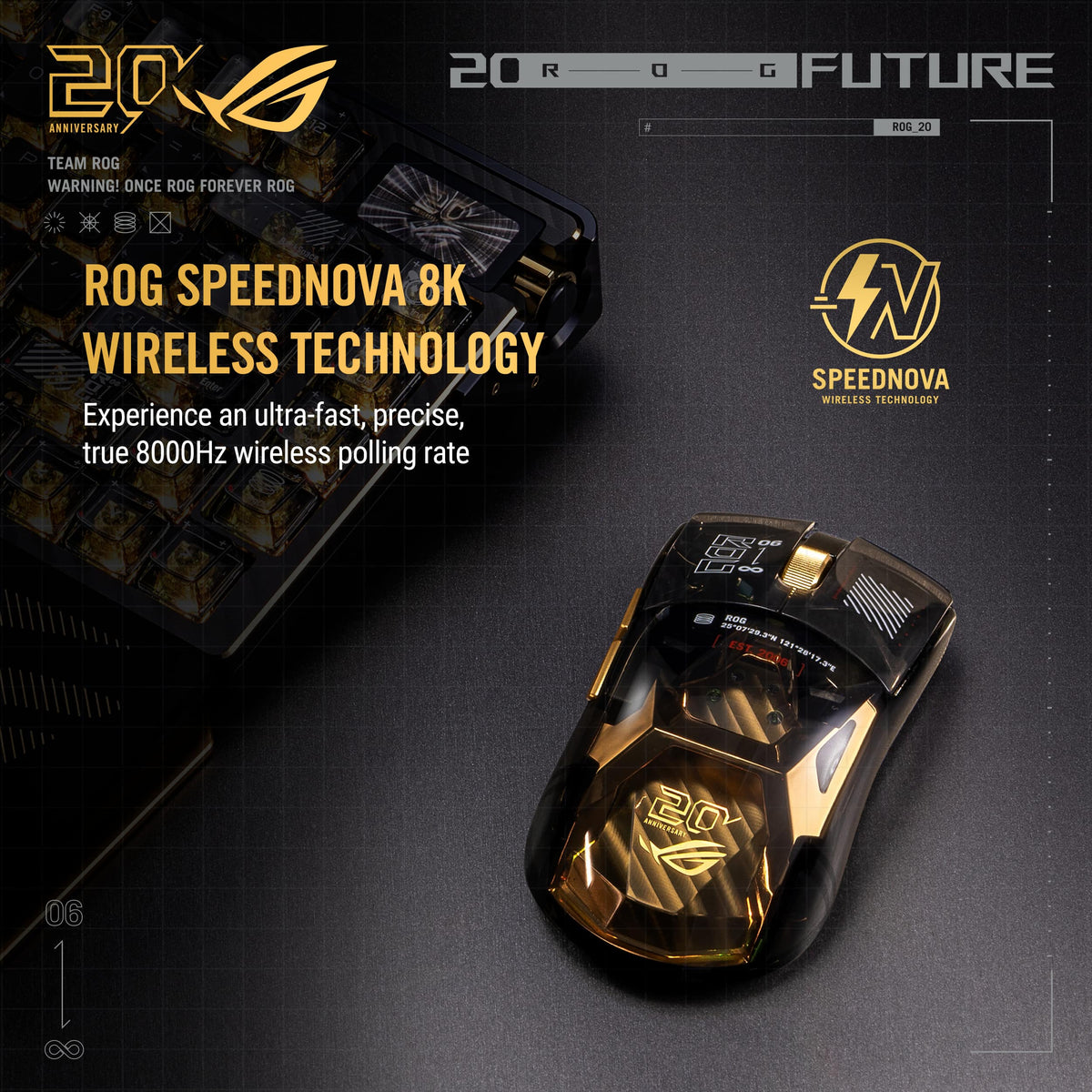 ASUS - ROG Harpe II Extreme Lightweight Optical Gaming Mouse with ROG SpeedNova Wireless Technology and 65K Sensor - Wireless - 20th Edition