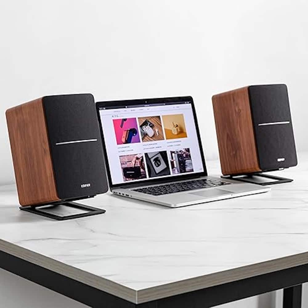 Edifier - R1280DBs Powered Bluetooth Computer Speakers, Bookshelf Speakers - 42W RMS - Soundfield Spacializer - Studio Monitors - Wood