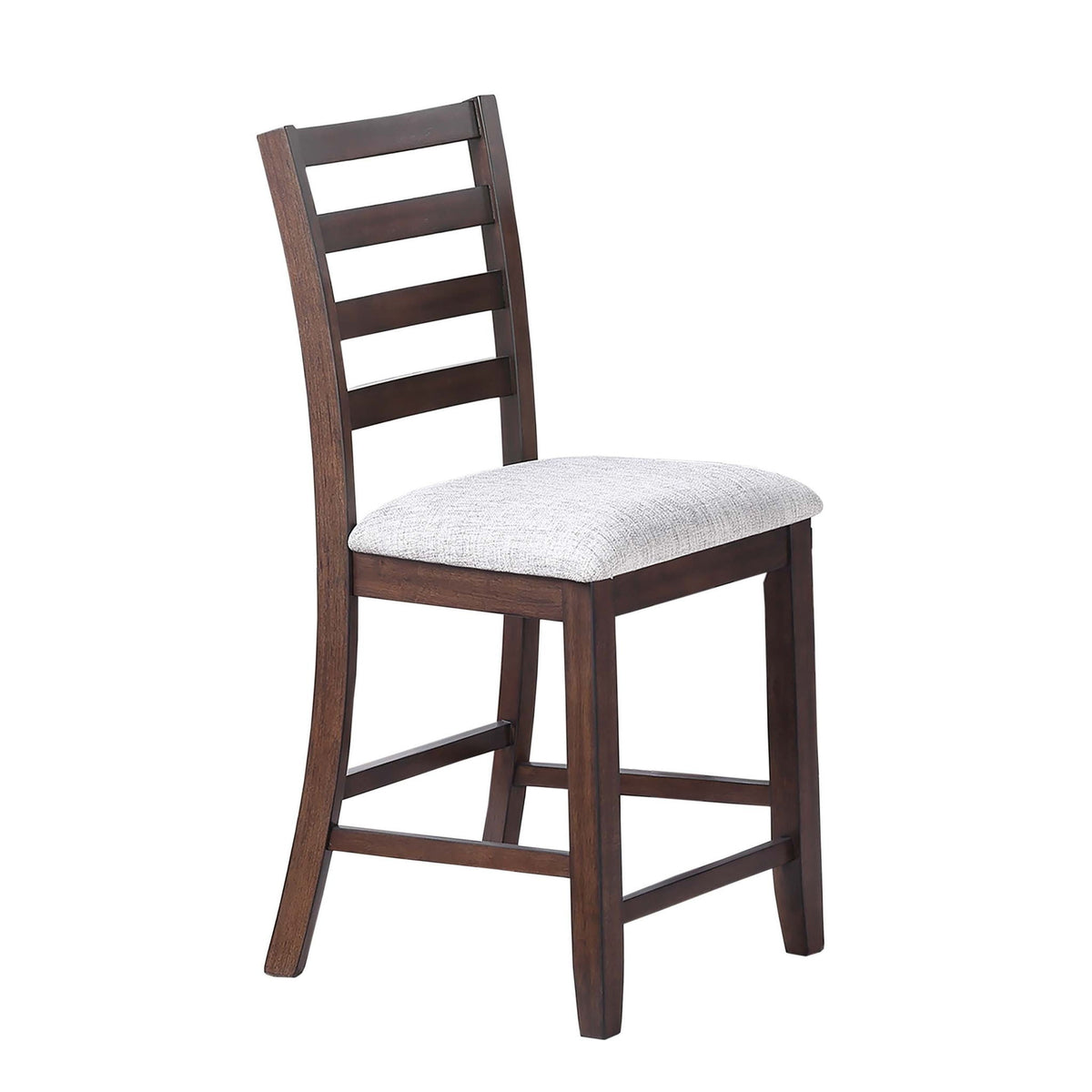 Sillas de comedor de altura de mostrador con respaldo de escalera (juego de 2) - Nogal