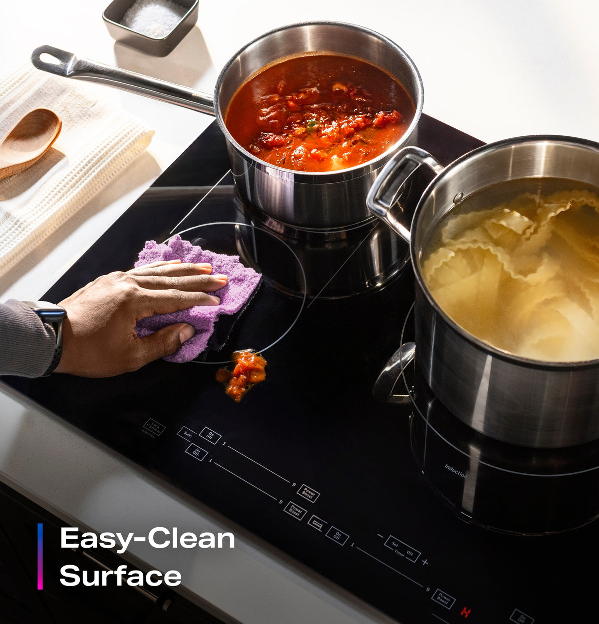 GE Profile - 36" Built-In Electric Induction Cooktop with 5 Elements, Slide Touch Controls, and Power Boost - Black