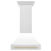 ZLINE Autograph Edition - 30 inches - Externally Vented - Wall Range Hood - Satin Stainless Steel with White Matte Shell